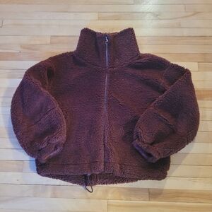 🍋Lululemon Cinchable Fleece Zip-Up Red Merlot